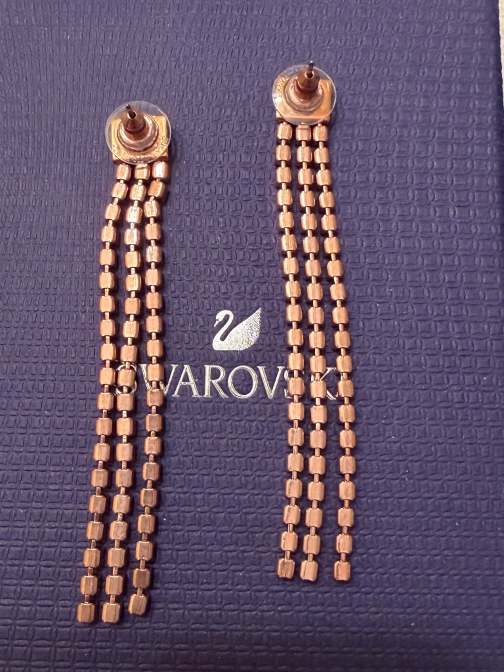 Swarovski long dangle earrings with multi-pink stones - gorgeous! - Picture 5 of 8